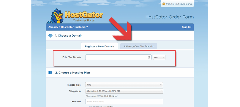 hostgator hosting plan